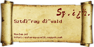 Sztáray Évald névjegykártya
